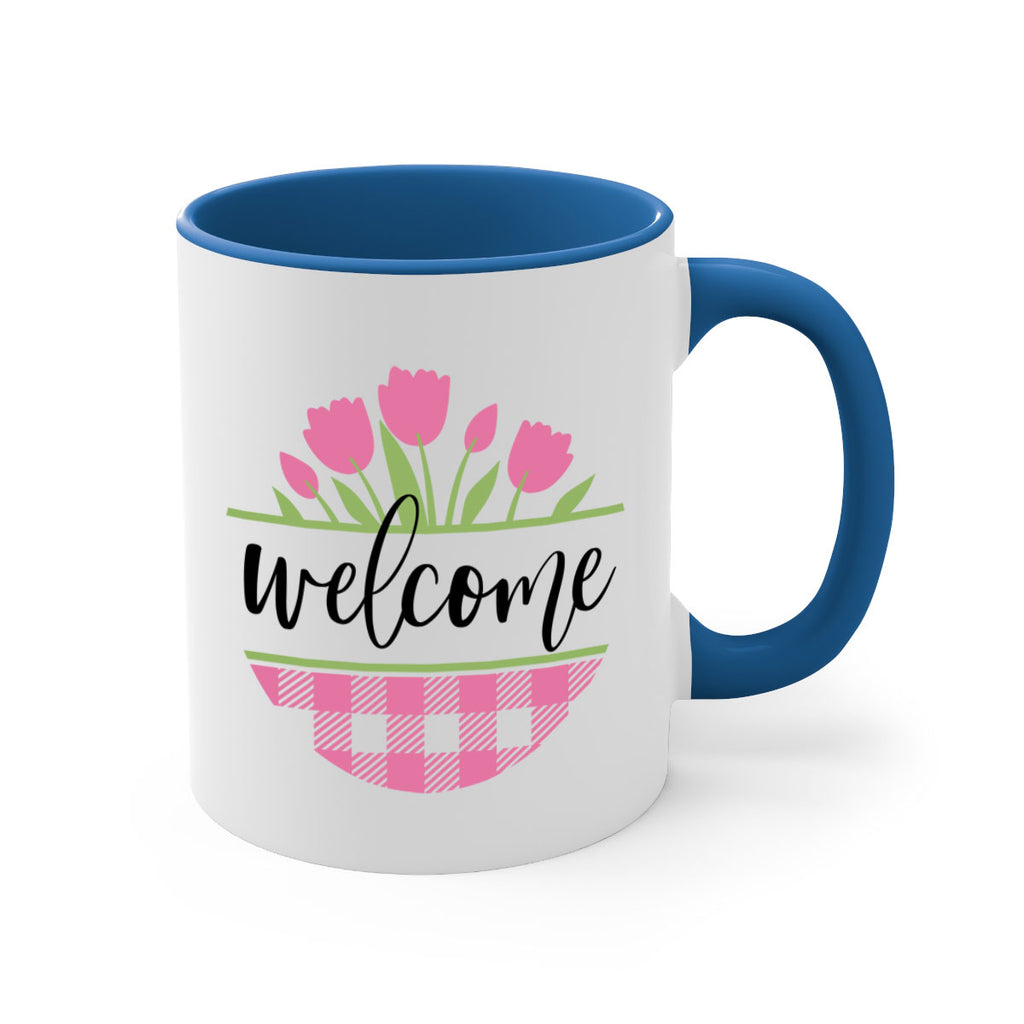Welcome pink plaid575#- spring-Mug / Coffee Cup