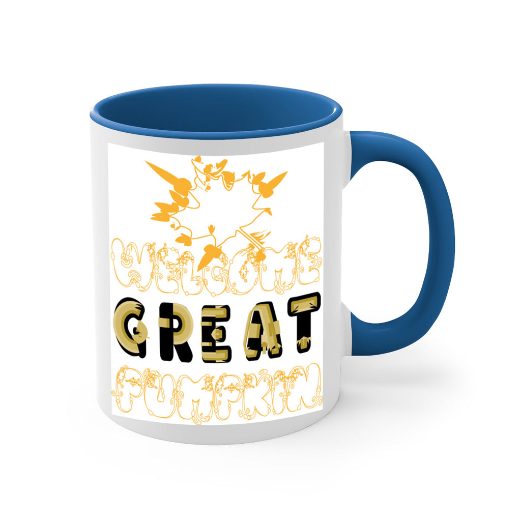 WelcomeGreatPumpkindesign 639#- fall-Mug / Coffee Cup