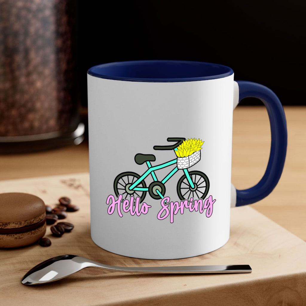 Hello Spring Bicycle with flowers189#- spring-Mug / Coffee Cup