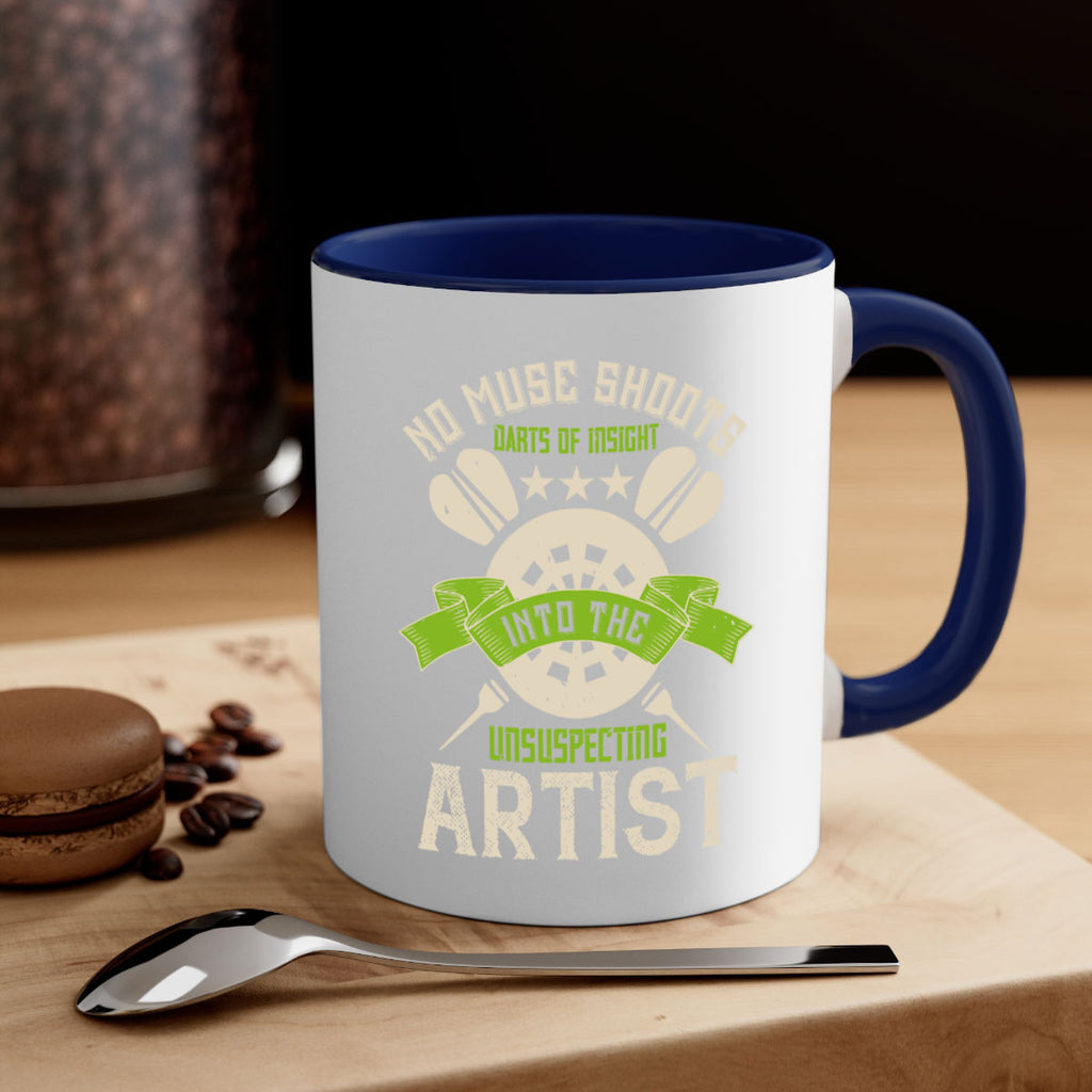 No muse shoots darts of insight into the unsuspecting artis 1924#- darts-Mug / Coffee Cup