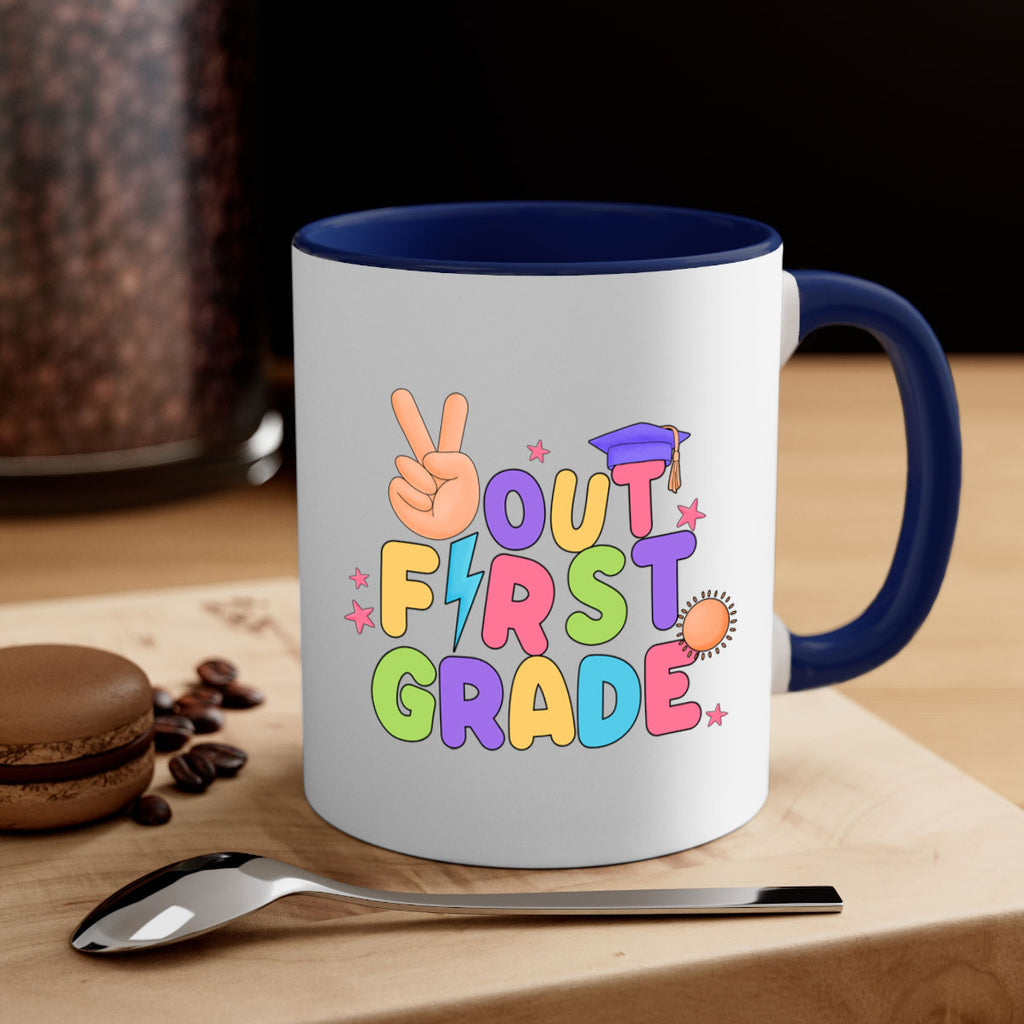 Peace Out 1st Grade Peace 7#- First Grade-Mug / Coffee Cup