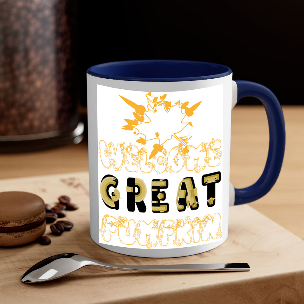 WelcomeGreatPumpkindesign 639#- fall-Mug / Coffee Cup
