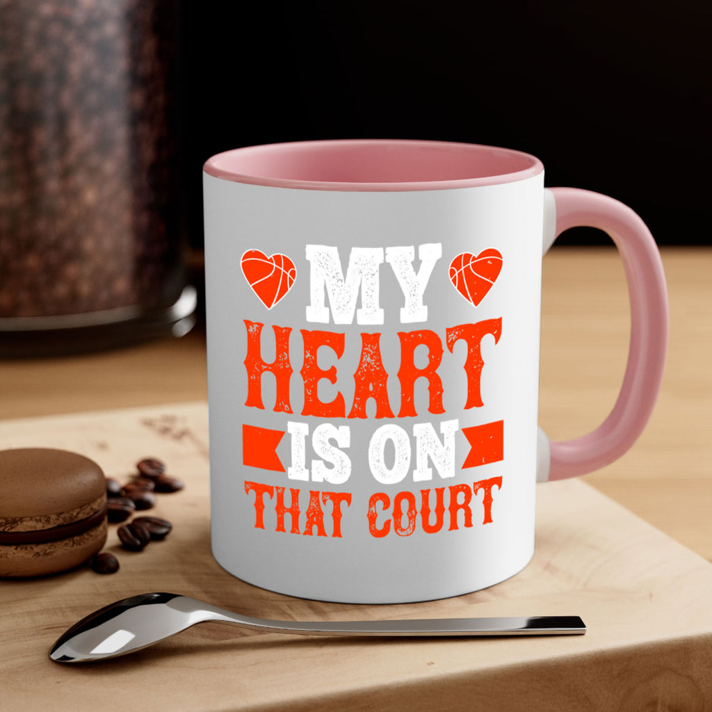 My heart is on that court 642#- basketball-Mug / Coffee Cup