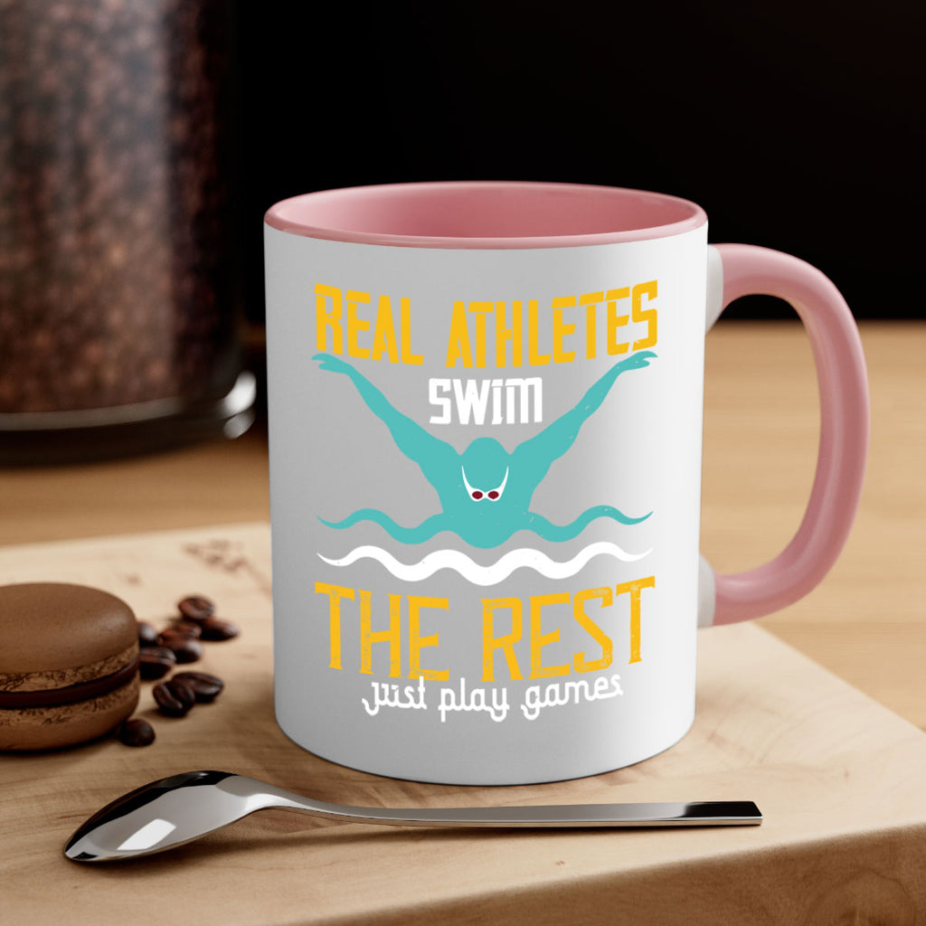 Real athletes swim the rest 556#- swimming-Mug / Coffee Cup