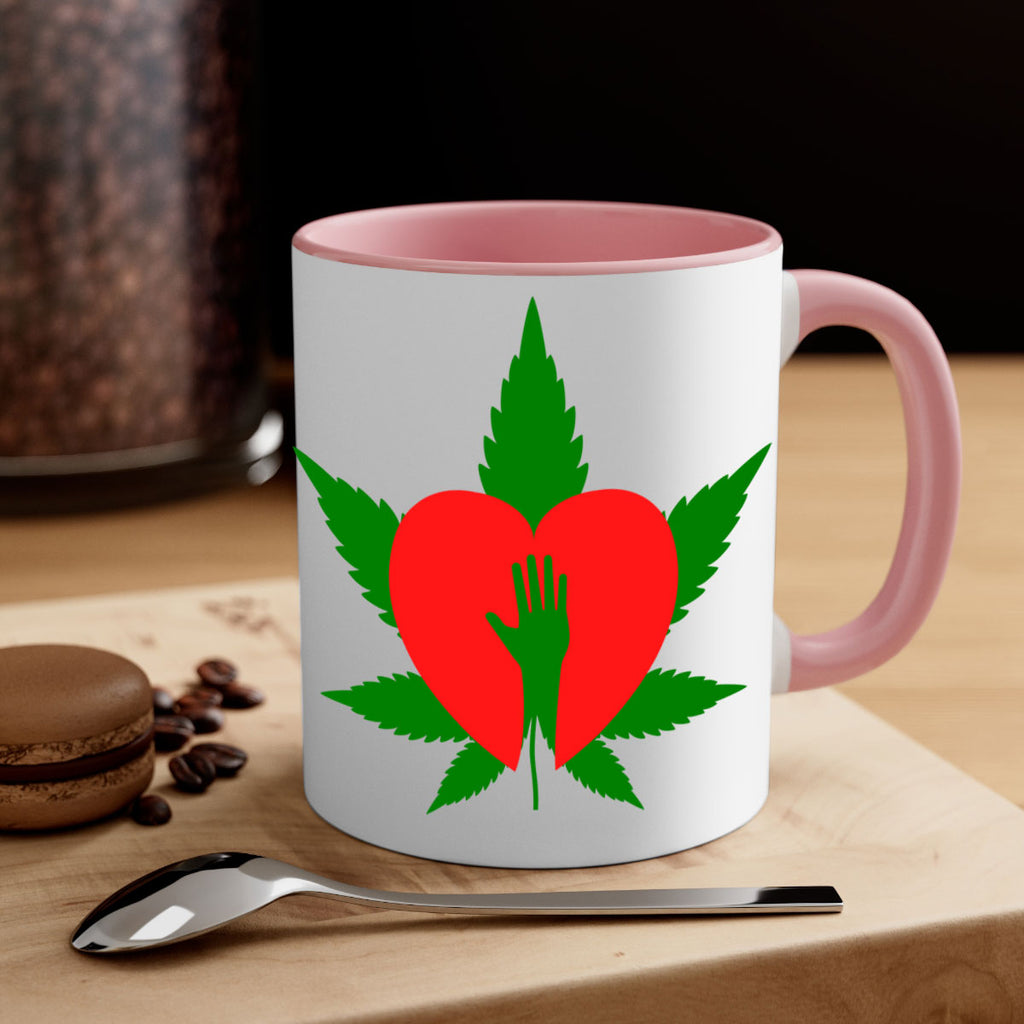 cannabis heart with hand 45#- marijuana-Mug / Coffee Cup