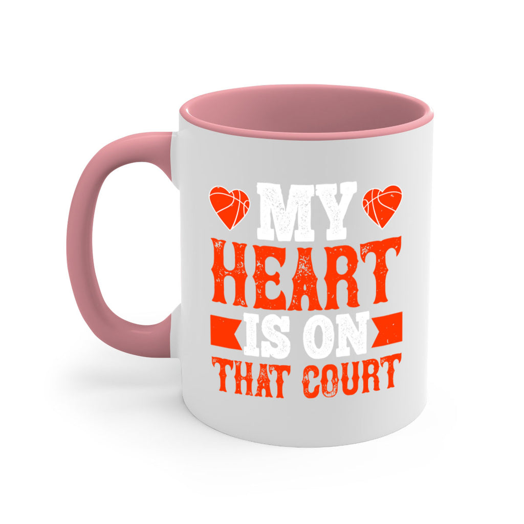 My heart is on that court 642#- basketball-Mug / Coffee Cup