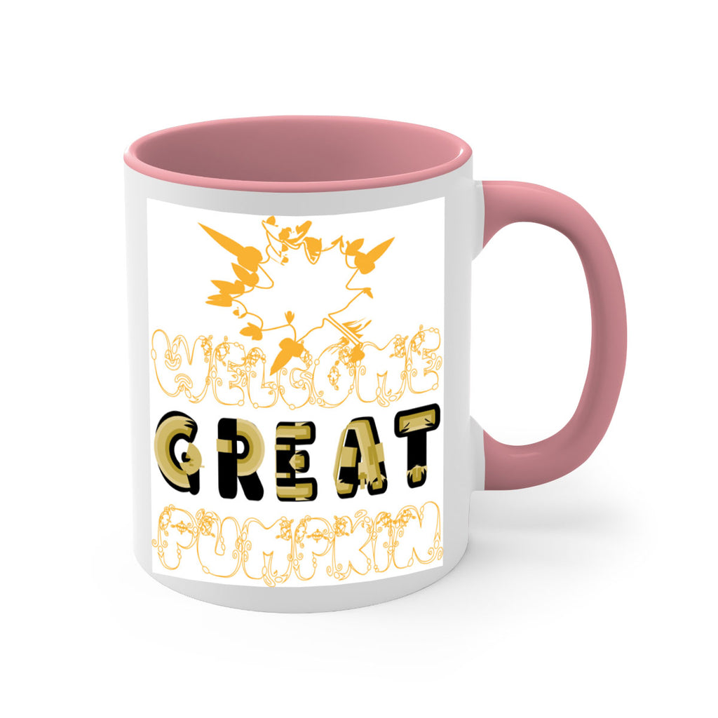WelcomeGreatPumpkindesign 639#- fall-Mug / Coffee Cup