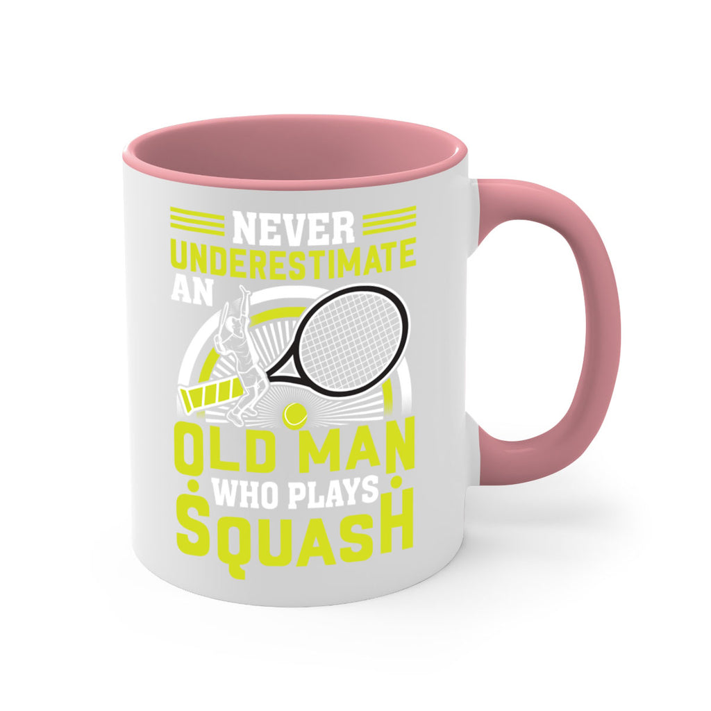 never underestimate a squash player 574#- tennis-Mug / Coffee Cup