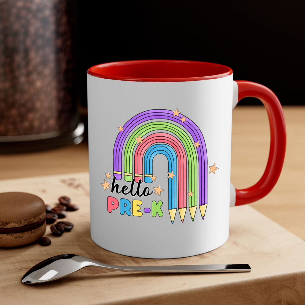 Hello PreK Pencil Rainbow 5#- preK-Mug / Coffee Cup