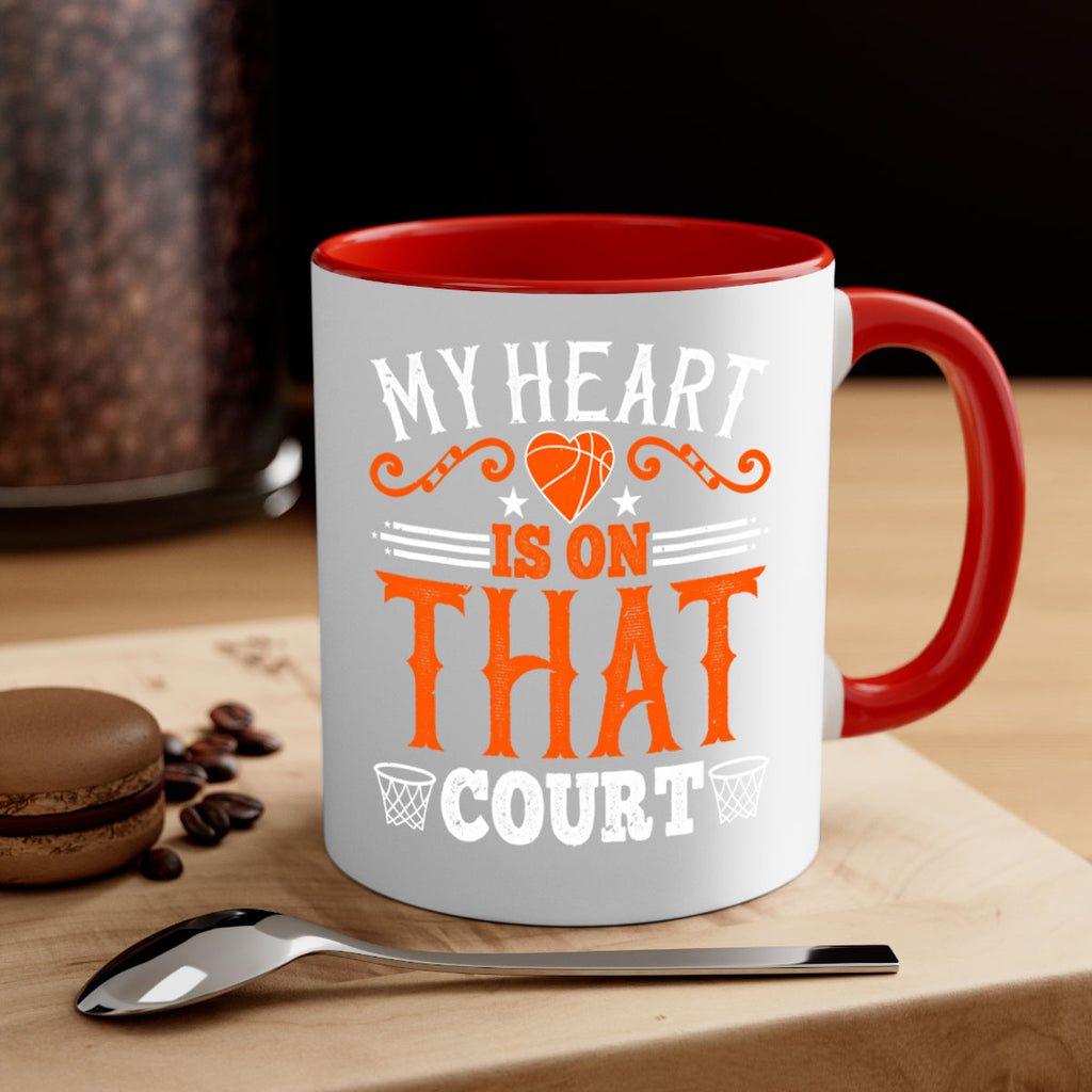 My heart is on that court 643#- basketball-Mug / Coffee Cup