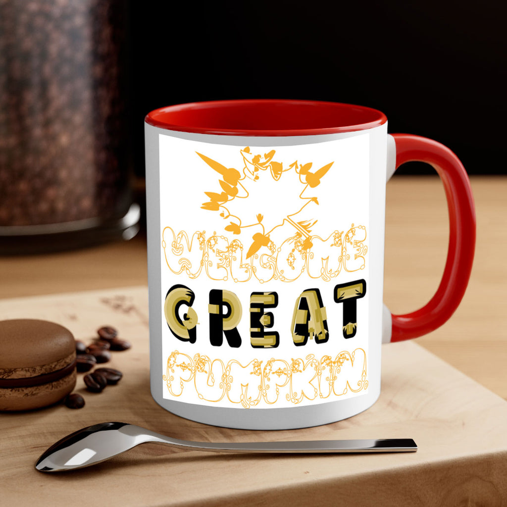 WelcomeGreatPumpkindesign 639#- fall-Mug / Coffee Cup
