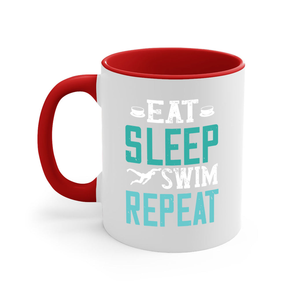 Eat Sleep Swim Repeat 1309#- swimming-Mug / Coffee Cup