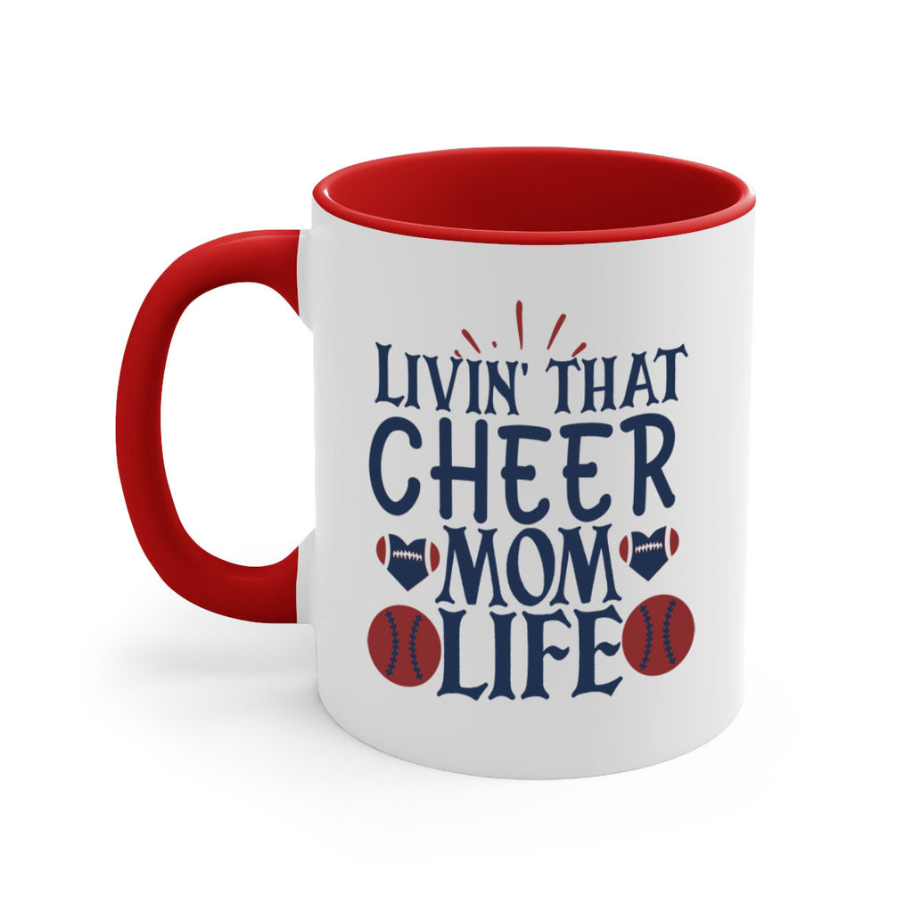 Livin that cheer mom life 1535#- football-Mug / Coffee Cup