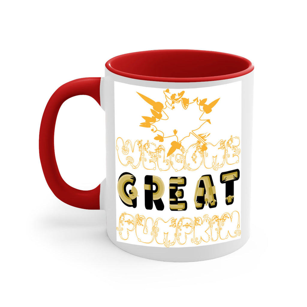 WelcomeGreatPumpkindesign 639#- fall-Mug / Coffee Cup
