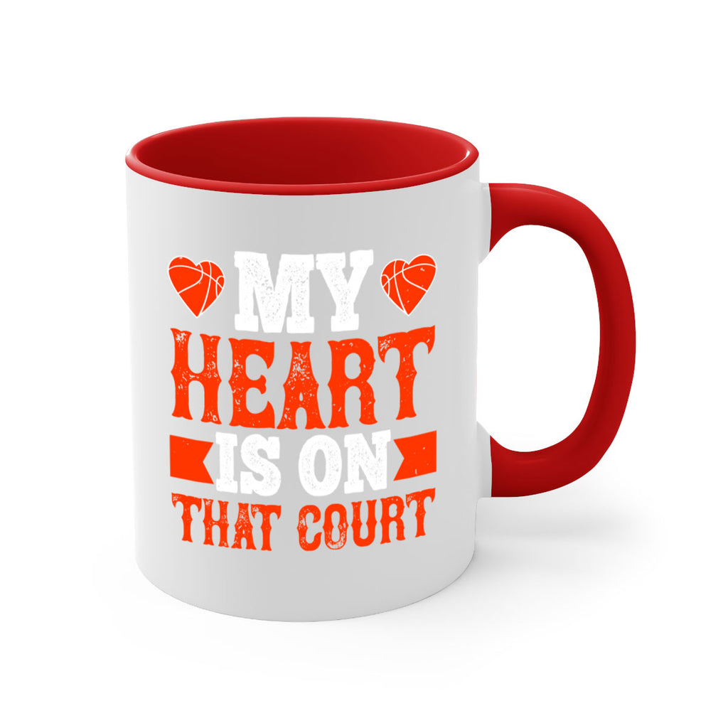 My heart is on that court 642#- basketball-Mug / Coffee Cup