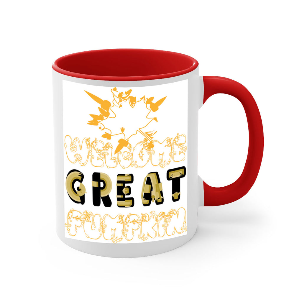 WelcomeGreatPumpkindesign 639#- fall-Mug / Coffee Cup