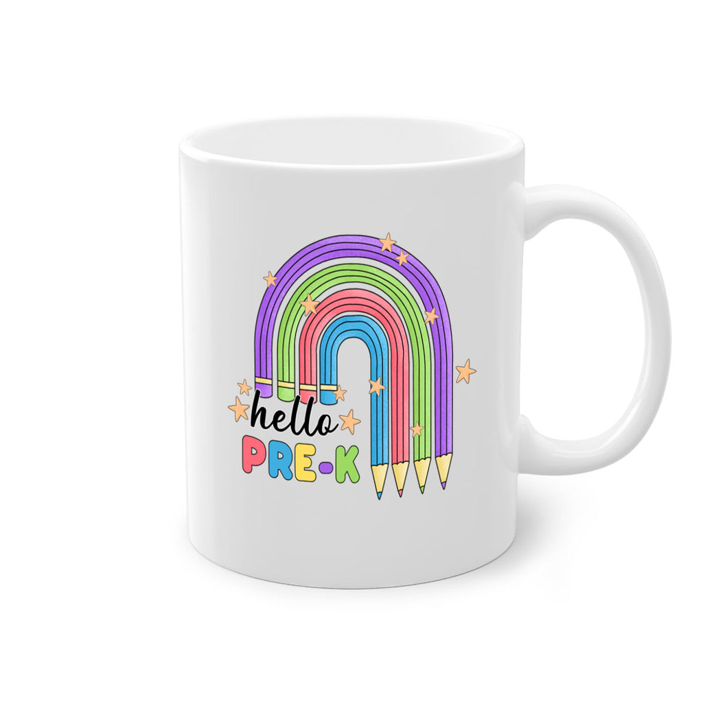 Hello PreK Pencil Rainbow 5#- preK-Mug / Coffee Cup