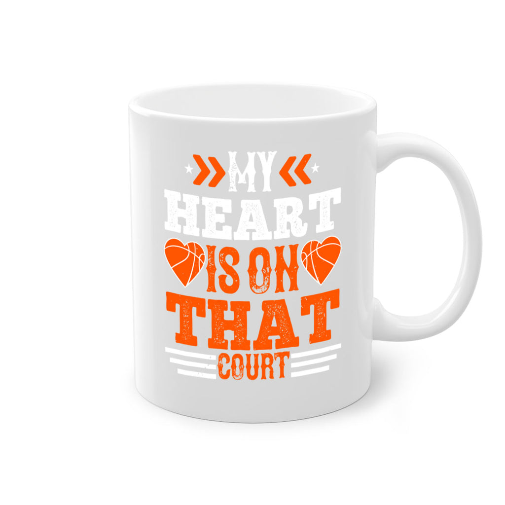 My heart is on that court 641#- basketball-Mug / Coffee Cup