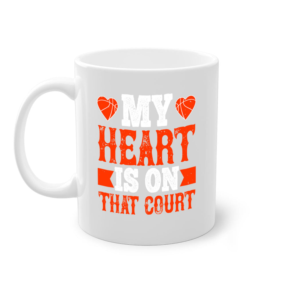My heart is on that court 642#- basketball-Mug / Coffee Cup