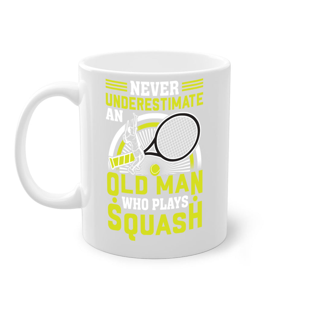 never underestimate a squash player 574#- tennis-Mug / Coffee Cup