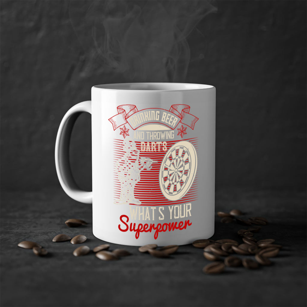 Drinking Beer And Throwing Darts Whats Your Superpower 2269#- darts-Mug / Coffee Cup