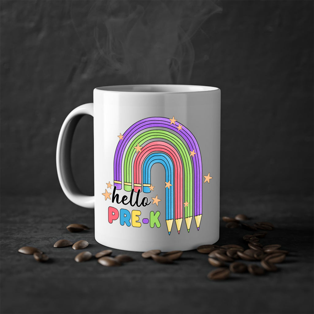 Hello PreK Pencil Rainbow 5#- preK-Mug / Coffee Cup