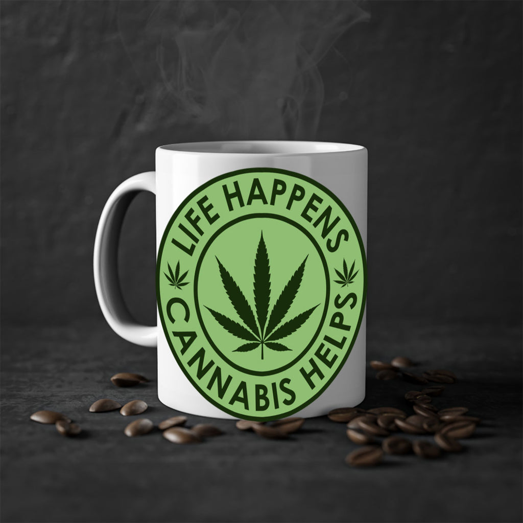 Life Happens Cannabis Helps 184#- marijuana-Mug / Coffee Cup