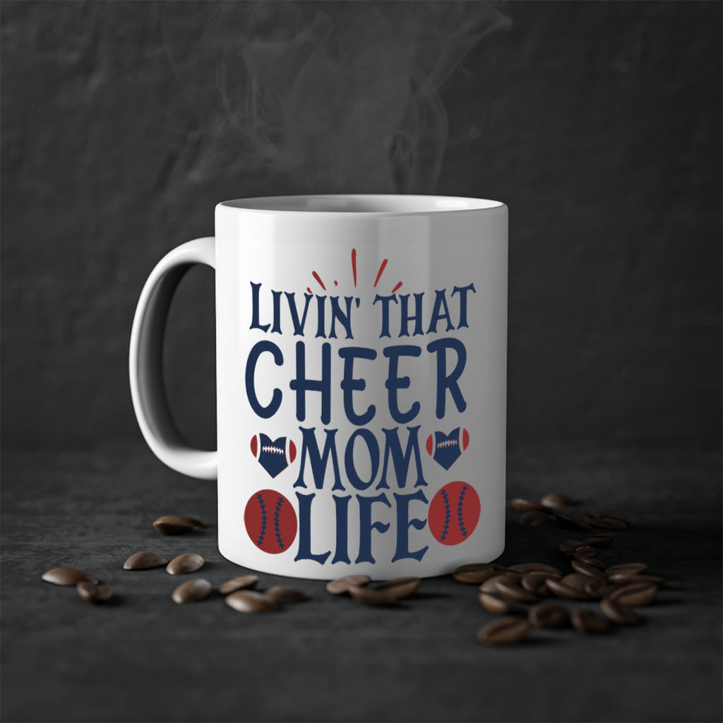 Livin that cheer mom life 1535#- football-Mug / Coffee Cup