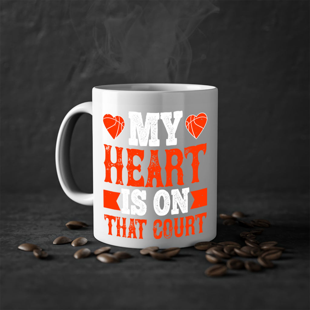 My heart is on that court 642#- basketball-Mug / Coffee Cup