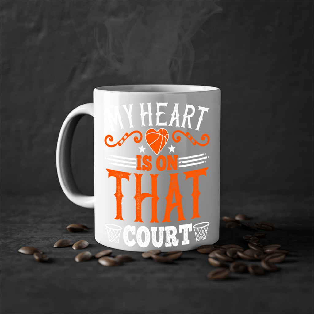 My heart is on that court 643#- basketball-Mug / Coffee Cup