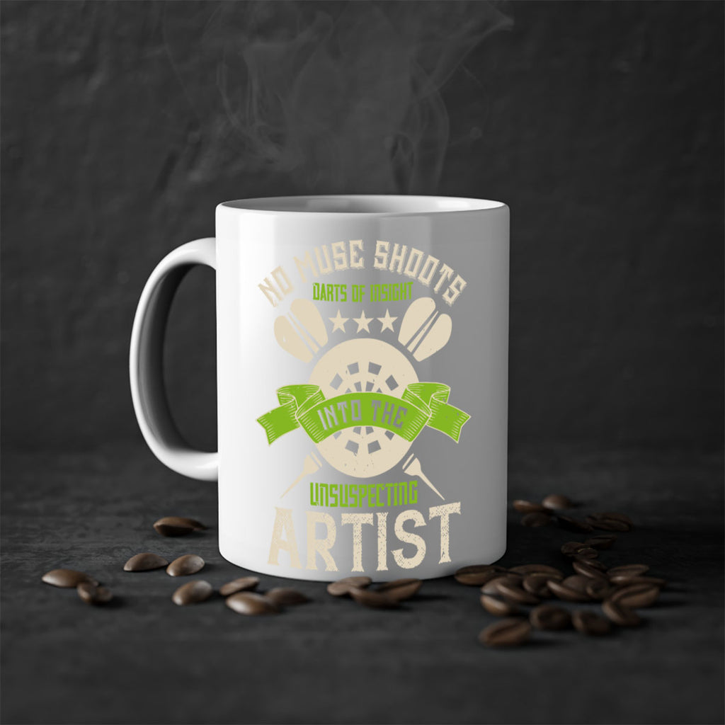 No muse shoots darts of insight into the unsuspecting artis 1924#- darts-Mug / Coffee Cup