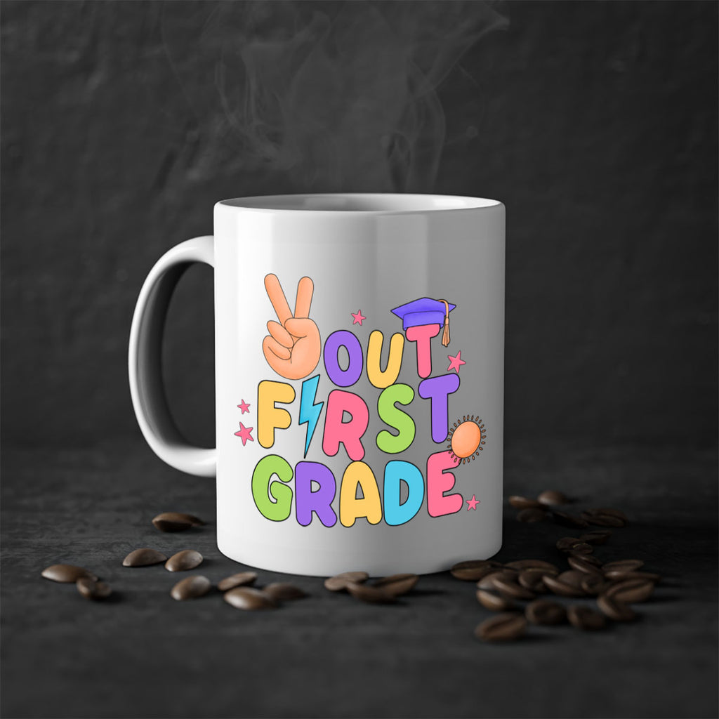 Peace Out 1st Grade Peace 7#- First Grade-Mug / Coffee Cup