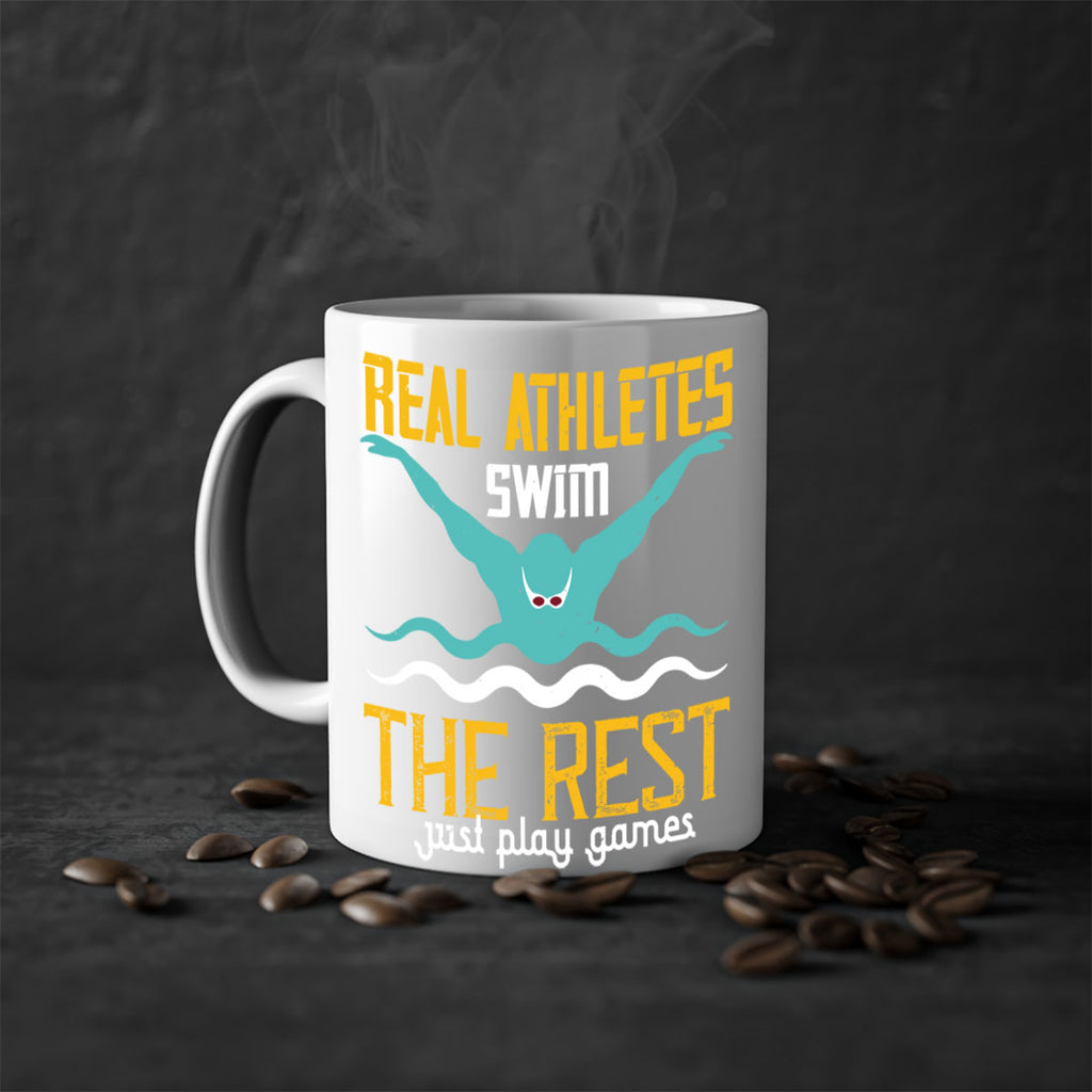Real athletes swim the rest 556#- swimming-Mug / Coffee Cup