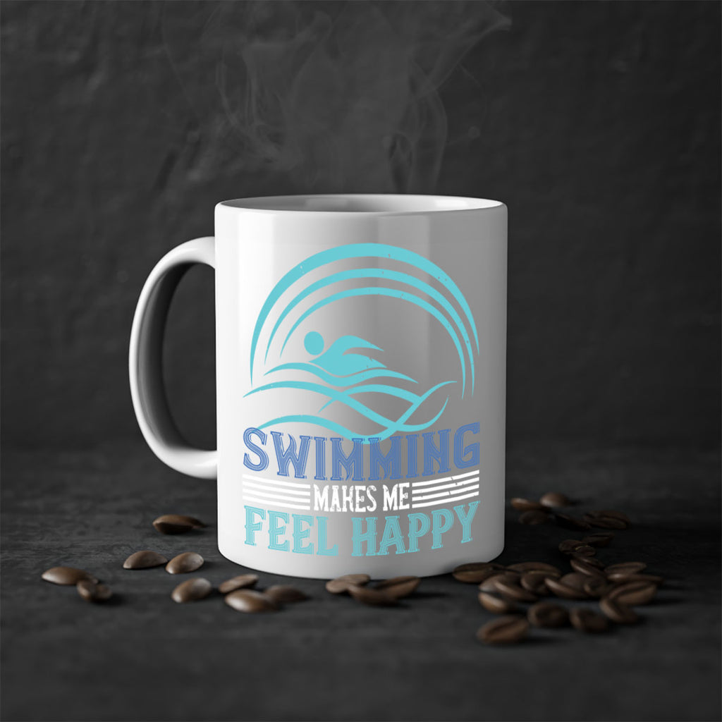 Swimming makes me feel happy 374#- swimming-Mug / Coffee Cup