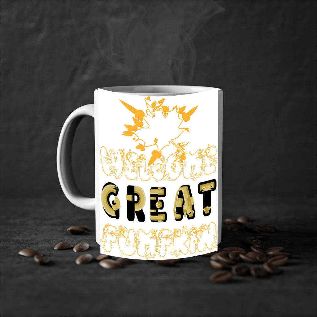 WelcomeGreatPumpkindesign 639#- fall-Mug / Coffee Cup