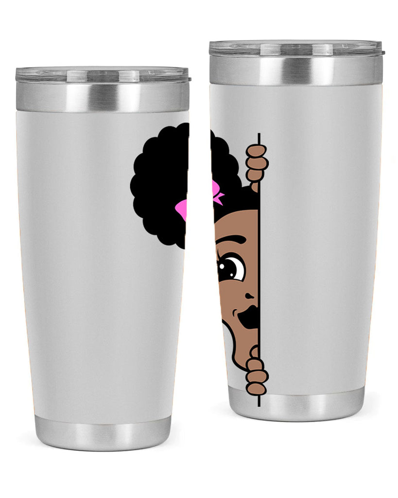 afro puffs girl peekaboo 83#- women-girls- Tumbler