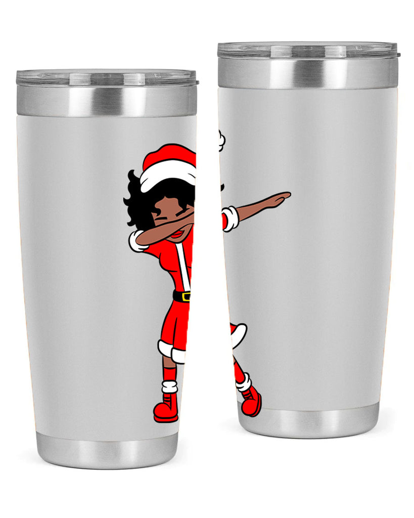 dabbing santa claus afro girl 50#- women-girls- Tumbler