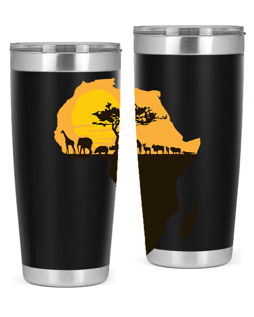 africa with animals- black words phrases- Cotton Tank