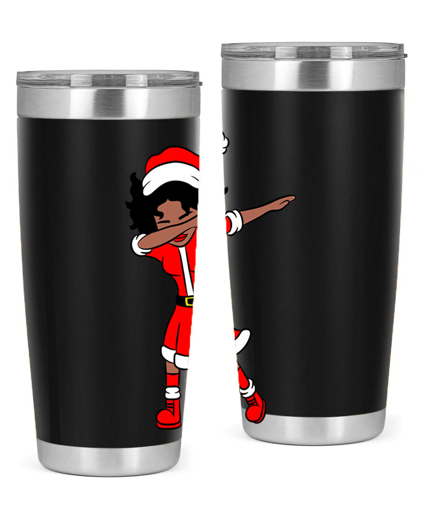 dabbing santa claus afro girl 50#- women-girls- Tumbler