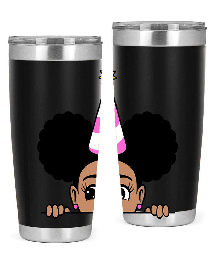 peekaboo afro puffs birthday girl 24#- women-girls- Tumbler