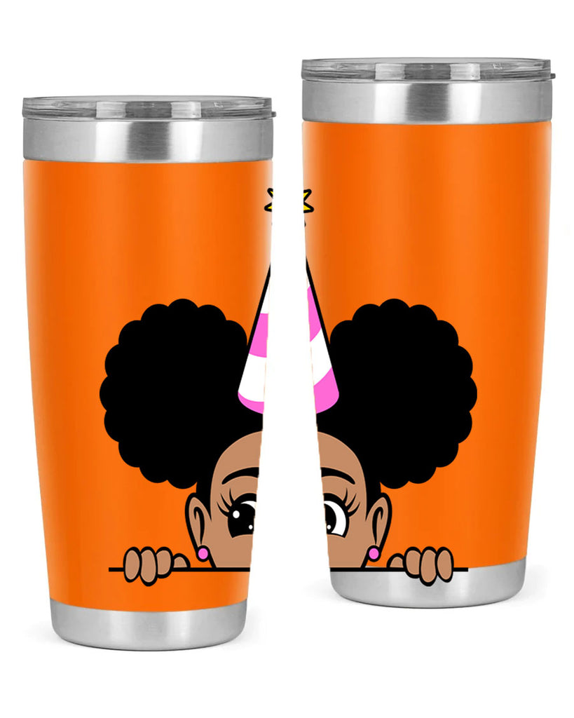 peekaboo afro puffs birthday girl 24#- women-girls- Tumbler