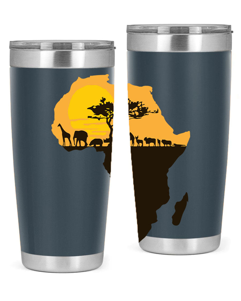 africa with animals- black words phrases- Cotton Tank
