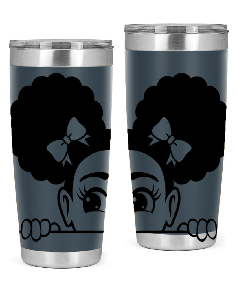 afro puffs girl peekaboo 80#- women-girls- Tumbler