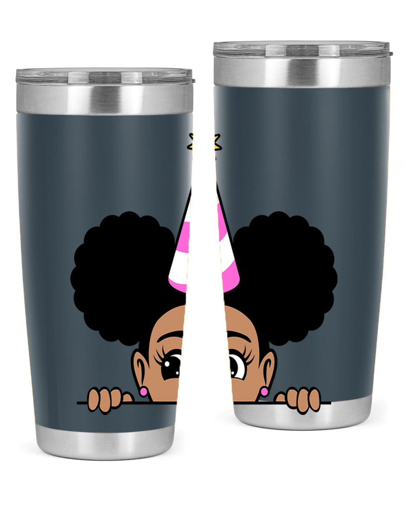 peekaboo afro puffs birthday girl 24#- women-girls- Tumbler