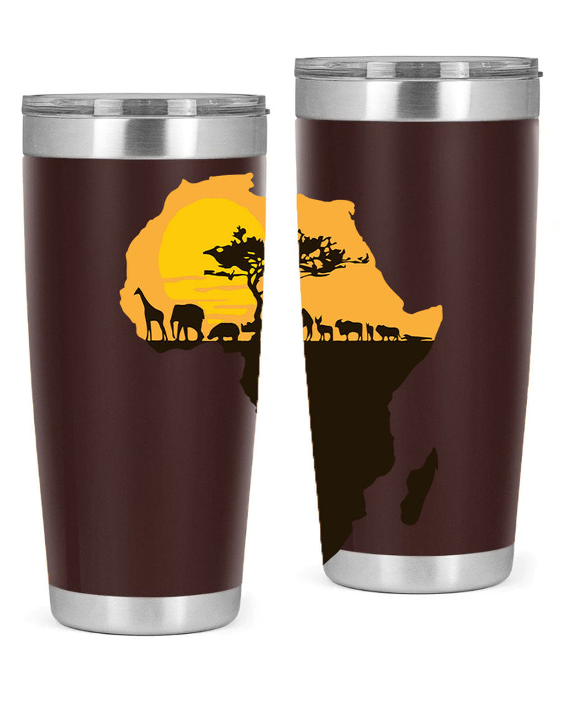 africa with animals- black words phrases- Cotton Tank