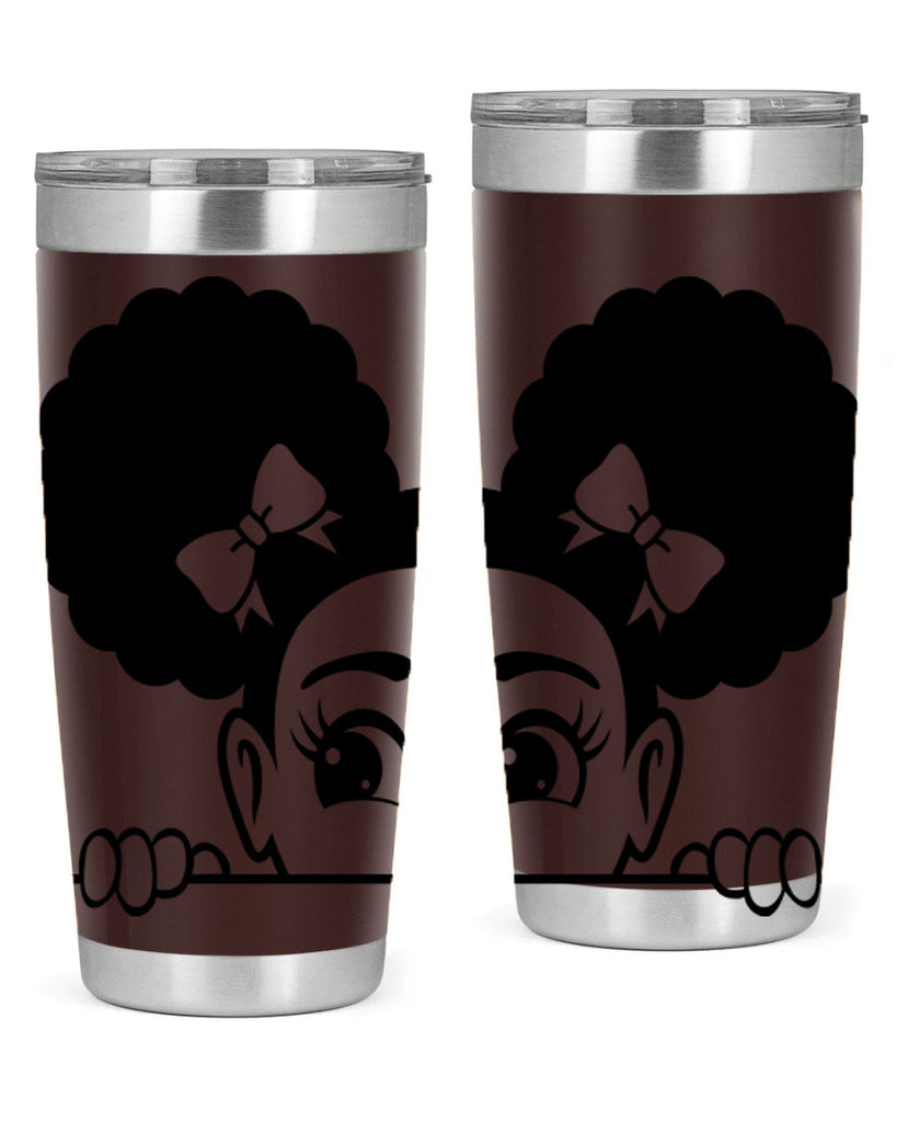 afro puffs girl peekaboo 80#- women-girls- Tumbler