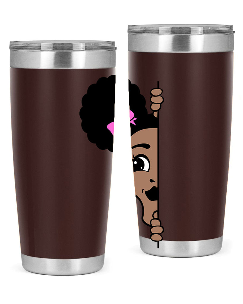 afro puffs girl peekaboo 83#- women-girls- Tumbler