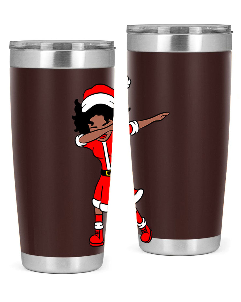 dabbing santa claus afro girl 50#- women-girls- Tumbler