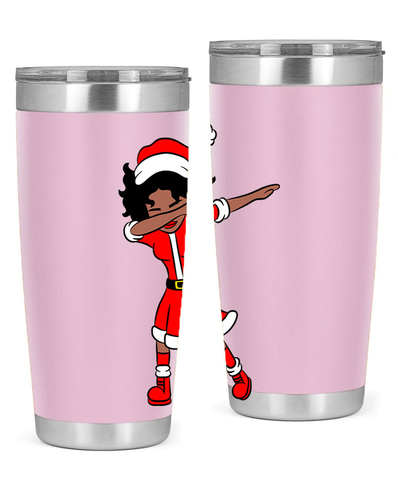 dabbing santa claus afro girl 50#- women-girls- Tumbler