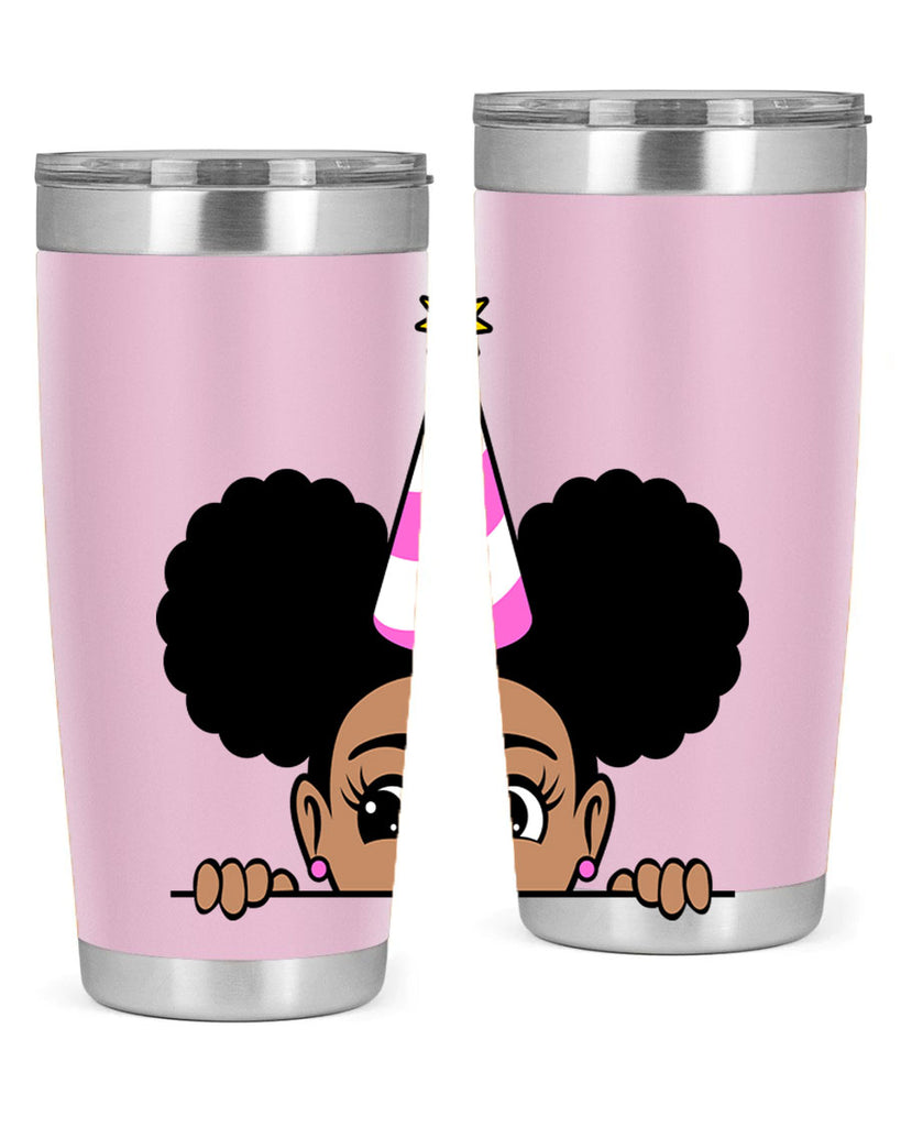 peekaboo afro puffs birthday girl 24#- women-girls- Tumbler